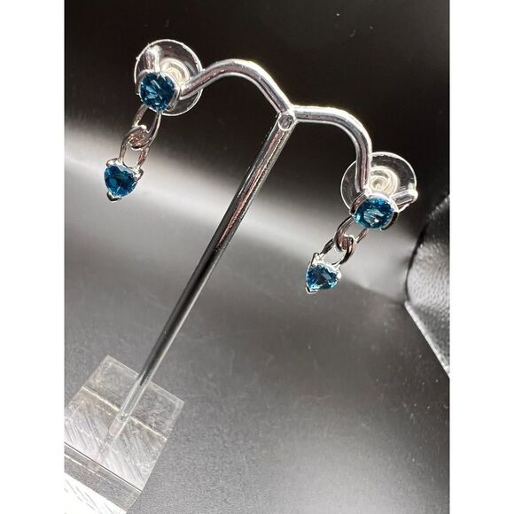 Teal Dangle Earrings - Picture 4 of 5